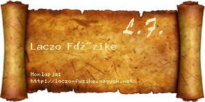 Laczo Füzike névjegykártya